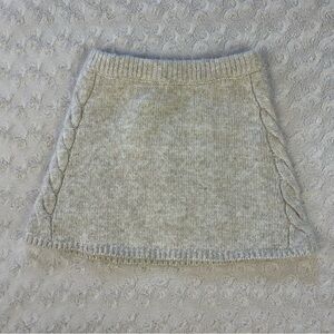 Zara Sweater Knit Skirt Size 2/3 Years Light Tan Cable Knit